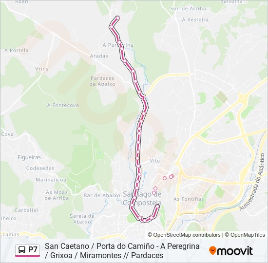 P7 bus Mapa de línia