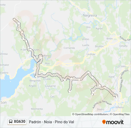 XG630 Bus Line Map