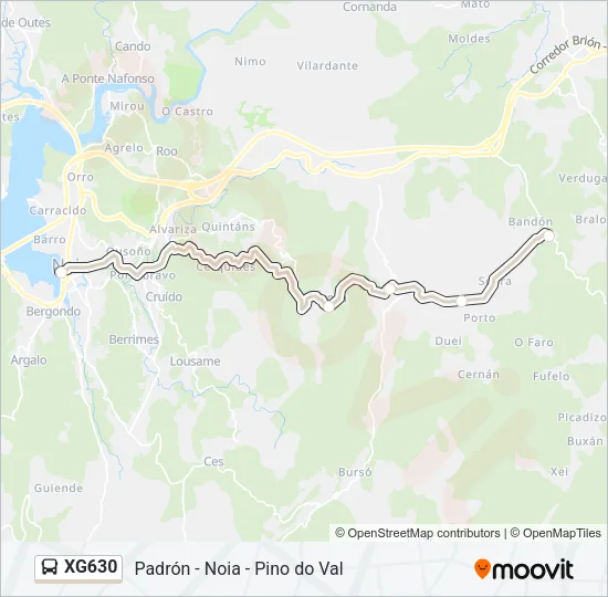 XG630 Bus Line Map
