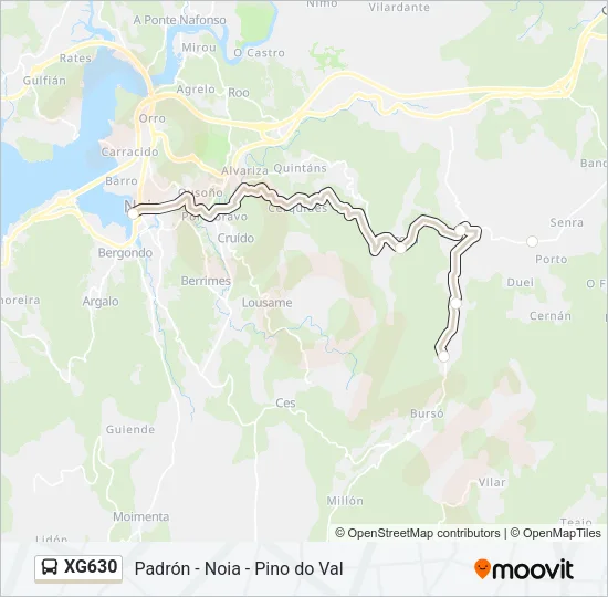 XG630 Bus Line Map