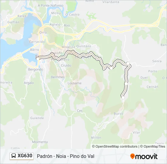 XG630 Bus Line Map