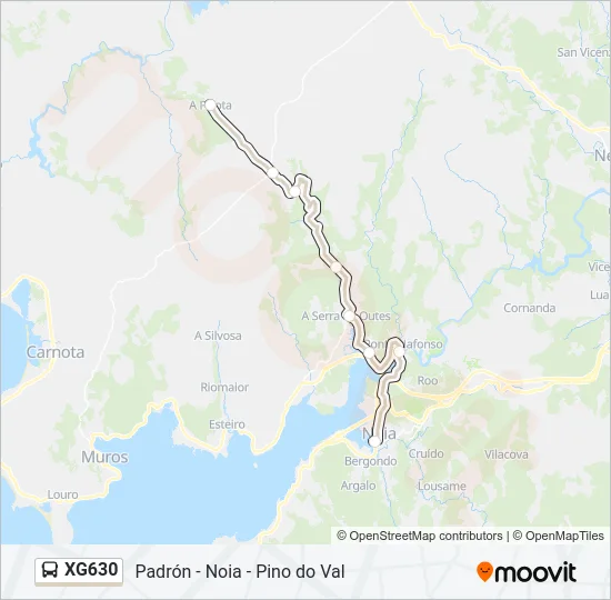 XG630 Bus Line Map