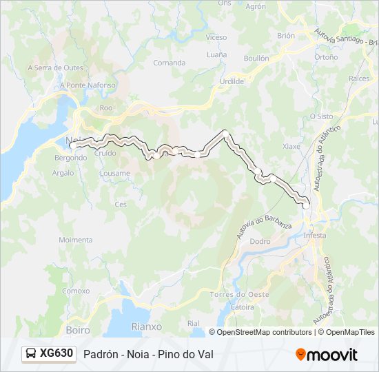 Mapa de XG630 de autobús