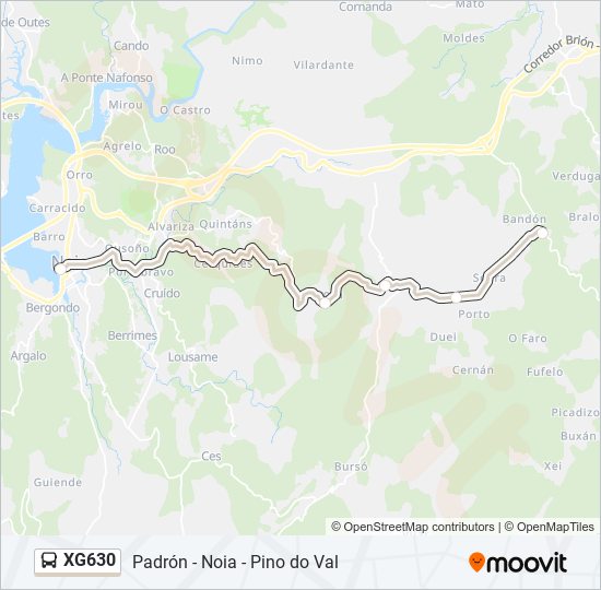 Mapa de XG630 de autobús