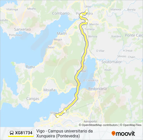XG81734 Bus Line Map