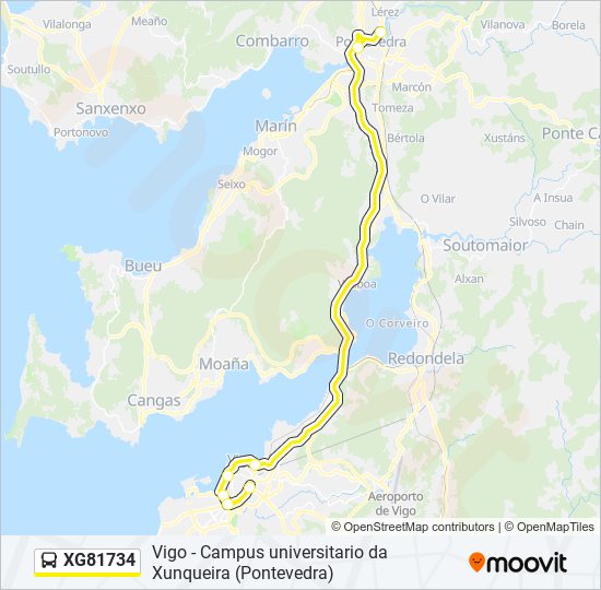 XG81734 bus Mapa de línia