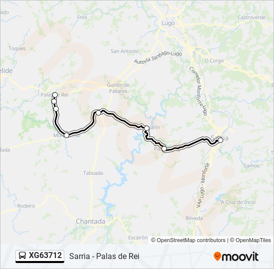 Mapa de XG63712 de autobús