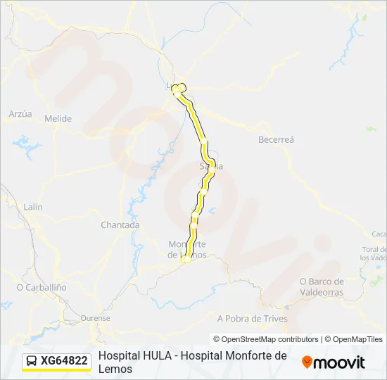 XG64822 bus Mapa de línia