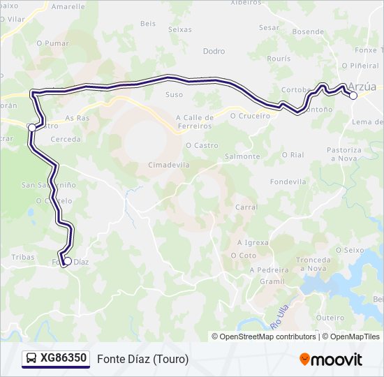 XG86350 bus Line Map