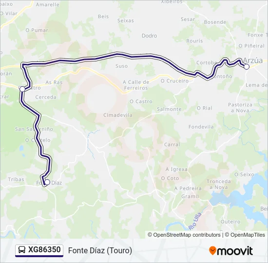 XG86350 Bus Line Map