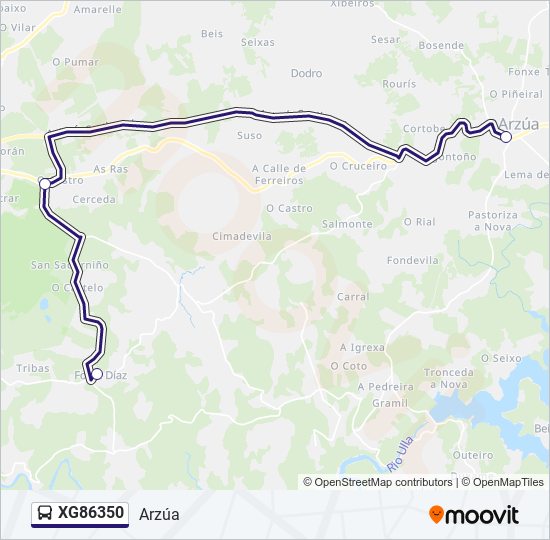 XG86350 bus Mapa de línia