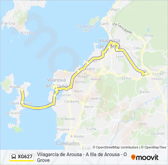 XG627 Bus Line Map