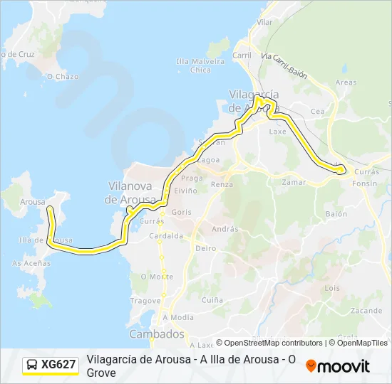 XG627 Bus Line Map