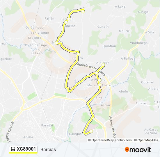 XG89001 bus Line Map