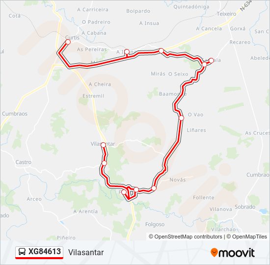 Mapa de XG84613 de autobús