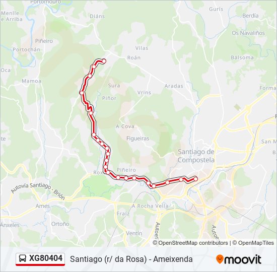 Mapa de XG80404 de autobús