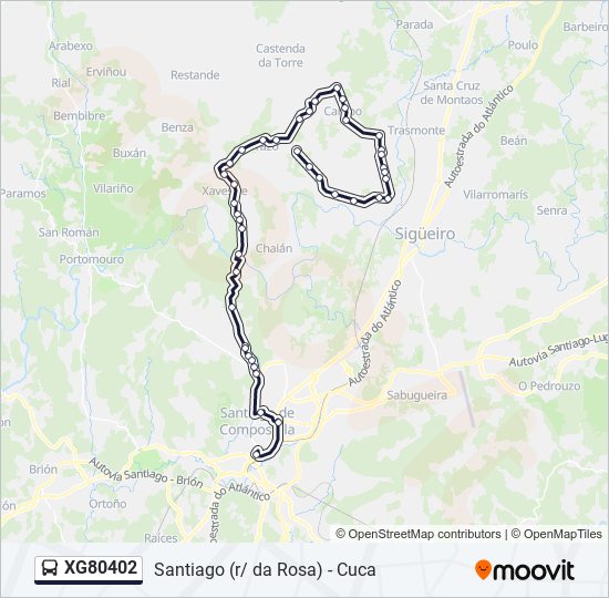 XG80402 bus Mapa de línia