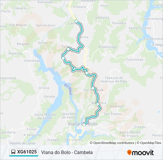 Mapa de XG61025 de autobús