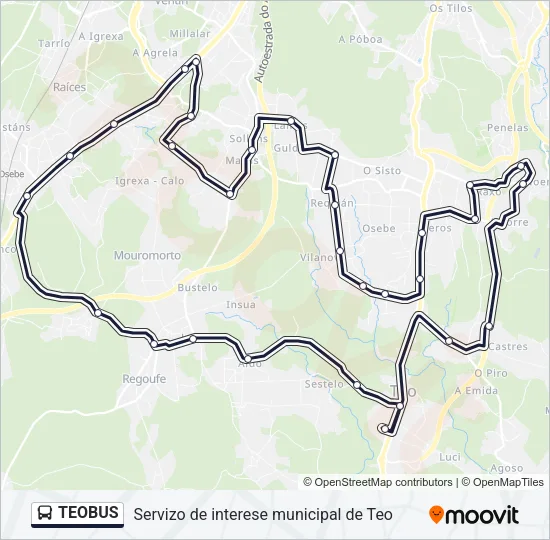 TEOBUS Bus Line Map