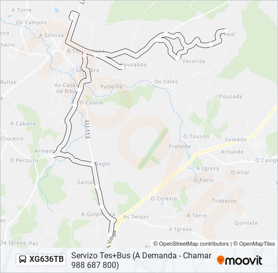 Mapa de XG636TB de autobús