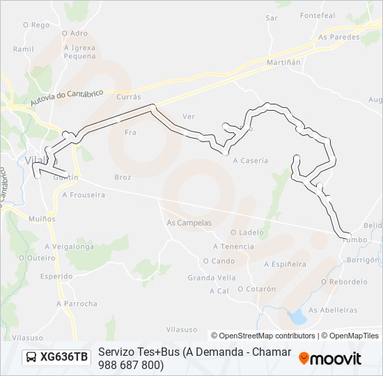 XG636TB bus Line Map