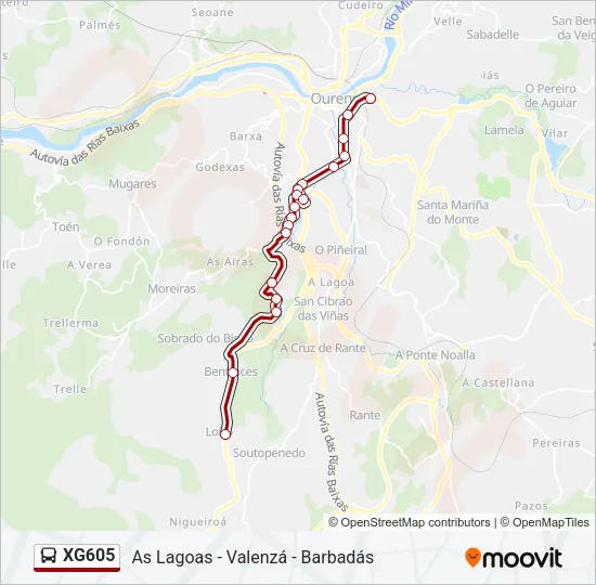 XG605 Bus Line Map