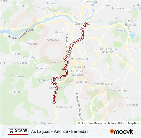 XG605 Bus Line Map