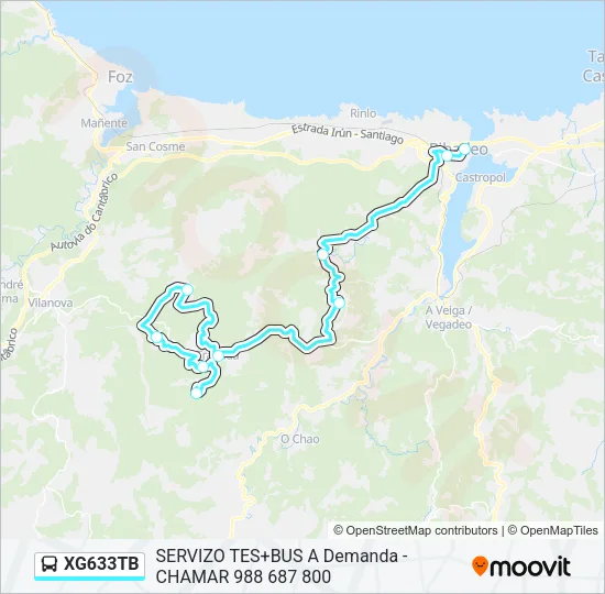 XG633TB Bus Line Map
