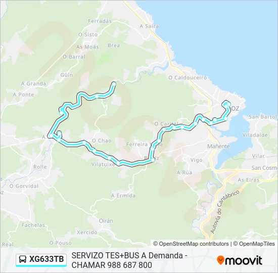 XG633TB Bus Line Map