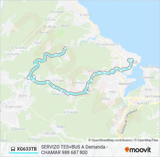 XG633TB Bus Line Map