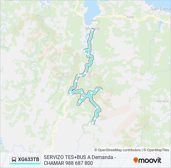 XG633TB bus Mapa de línia