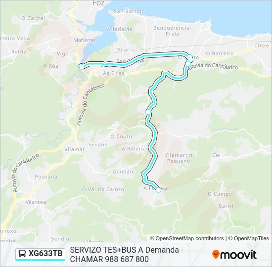 XG633TB Bus Line Map