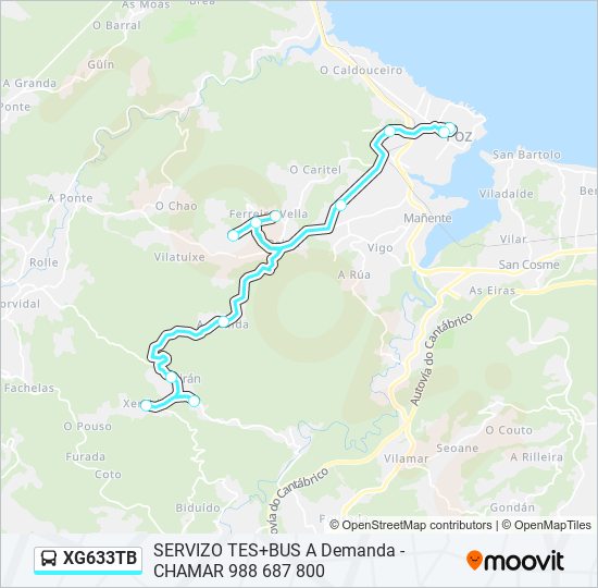 XG633TB bus Line Map