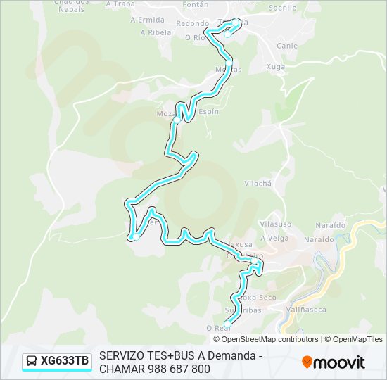 XG633TB bus Mapa de línia