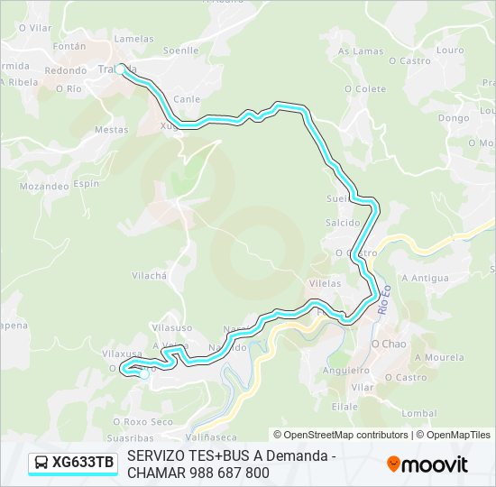 Mapa de XG633TB de autobús