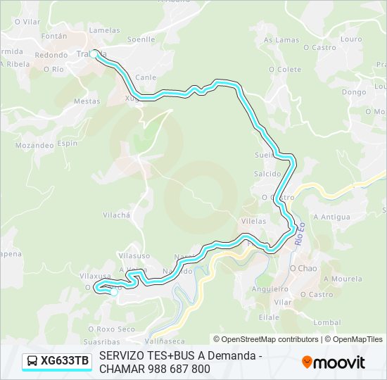 XG633TB bus Mapa de línia