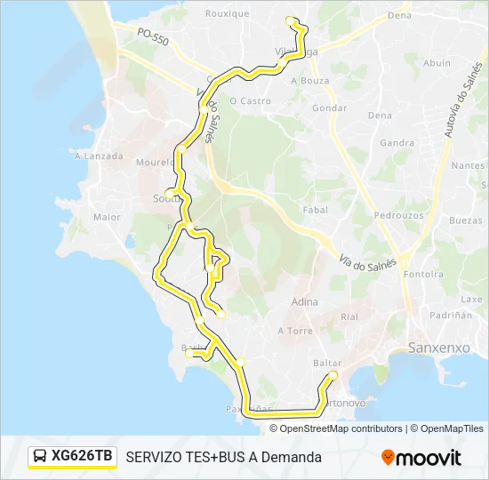 XG626TB Bus Line Map