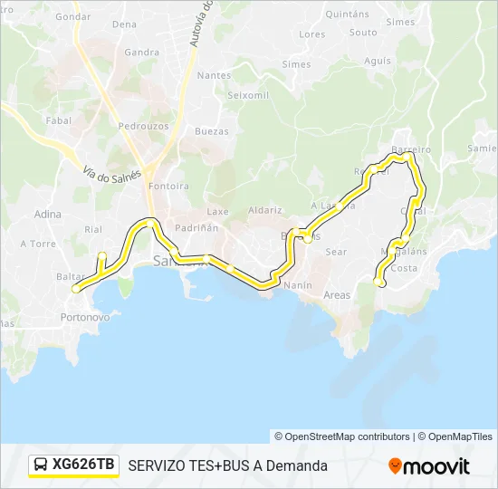 XG626TB Bus Line Map