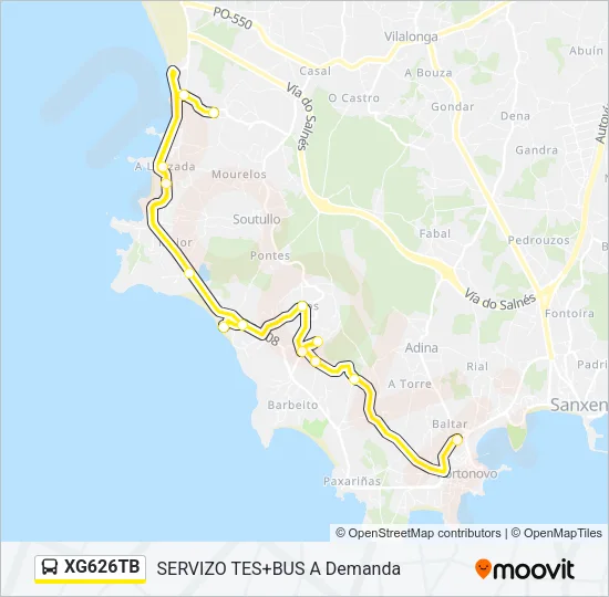 XG626TB Bus Line Map
