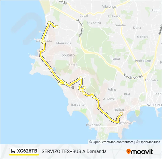 XG626TB Bus Line Map