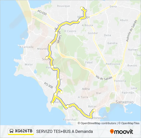XG626TB Bus Line Map