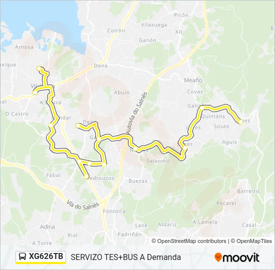 XG626TB Bus Line Map