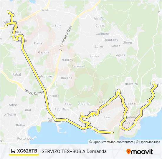 XG626TB Bus Line Map