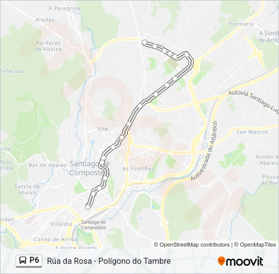 P6 Bus Line Map