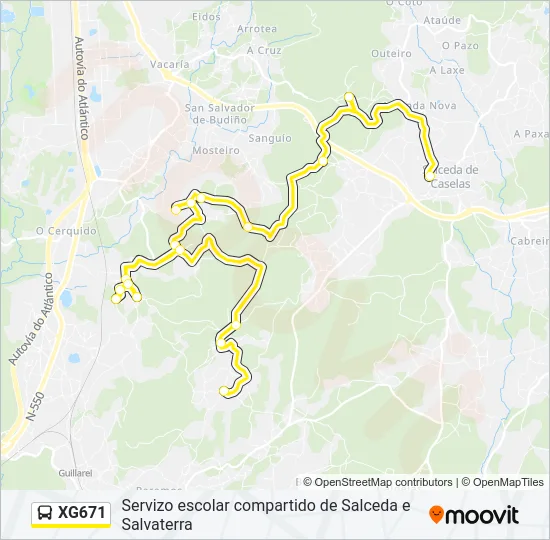 XG671 Bus Line Map