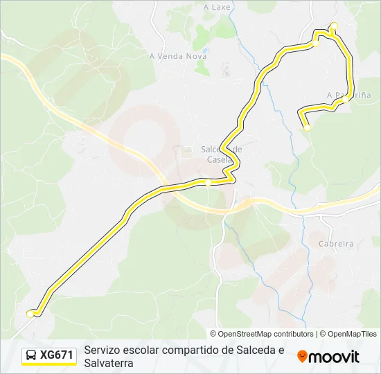 XG671 bus Mapa de línia
