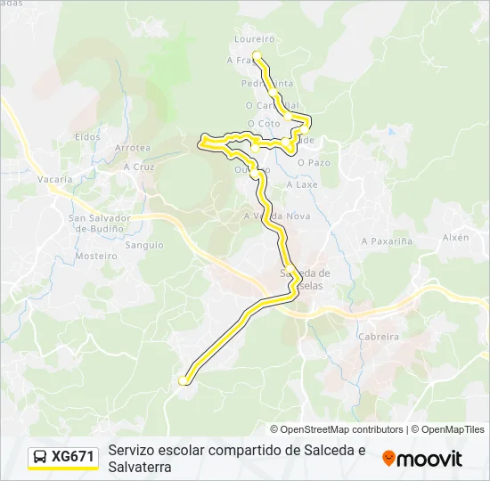 XG671 bus Mapa de línia