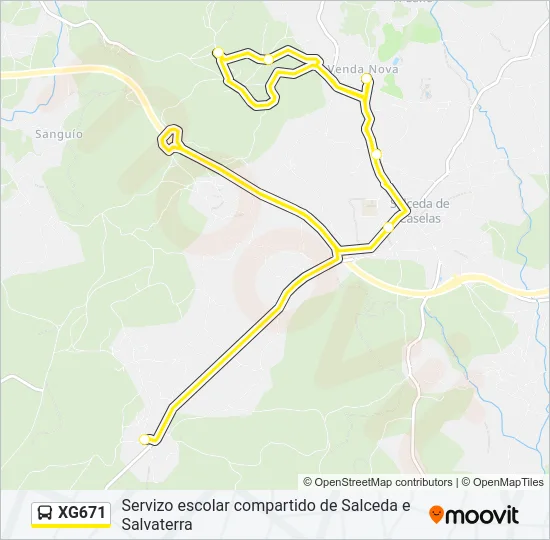 XG671 bus Mapa de línia