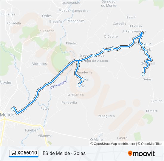 XG66010 bus Mapa de línia