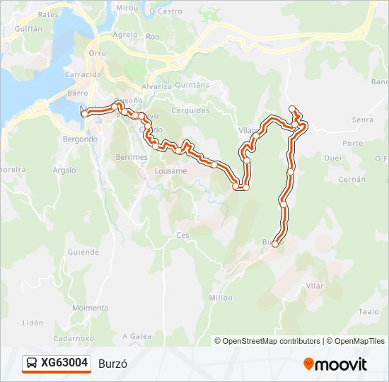 Mapa de XG63004 de autobús